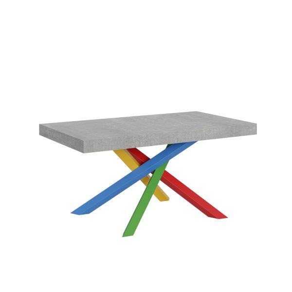 Tavolo Volantis Allungabile piano Cemento 90x160 Allungato 264 telaio 4/B
