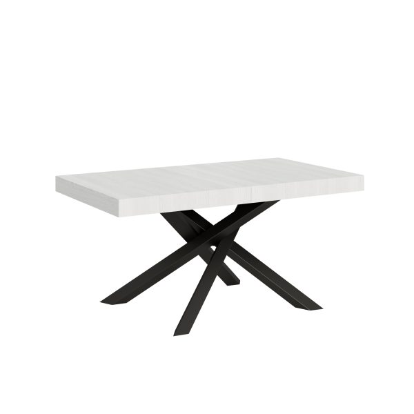 Tavolo Volantis Allungabile piano Bianco Frassino 90x160 Allungato 264 telaio Antracite