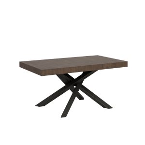 Tavolo Volantis Allungabile piano Noce 90x160 Allungato 264 telaio Antracite