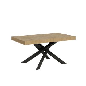 Tavolo Volantis Allungabile piano Quercia Natura 90x160 Allungato 264 telaio Antracite