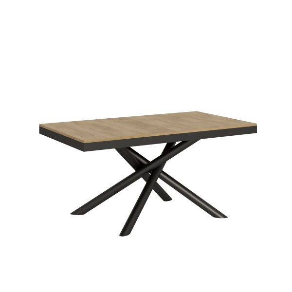 Tavolo Famas Evolution piano Quercia Natura 90x160 Allungato 420 telaio Antracite