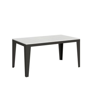 Tavolo Flame Evolution piano Bianco Frassino 90x160 Allungato 420 telaio Antracite