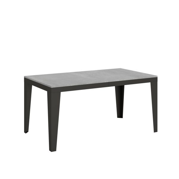 Tavolo Flame Evolution piano Cemento 90x160 Allungato 420 telaio Antracite