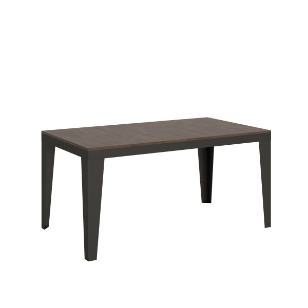 Tavolo Flame Evolution piano Noce 90x160 Allungato 420 telaio Antracite
