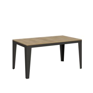 Tavolo Flame Evolution piano Quercia Natura 90x160 Allungato 420 telaio Antracite