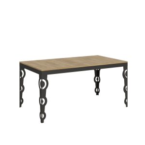 Tavolo Karamay Evolution piano Quercia Natura 90x160 Allungato 420 telaio Antracite