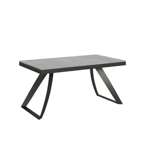 Tavolo Proxy Evolution piano Cemento 90x160 Allungato 420 telaio Antracite
