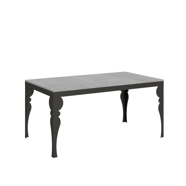 Tavolo Paxon Evolution piano Cemento 90x160 Allungato 420 telaio Antracite