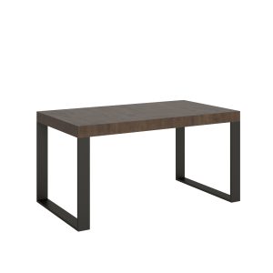 Tavolo Tecno Allungabile piano Noce 90x160 Allungato 420 telaio Antracite