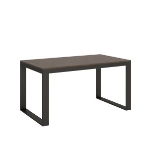 Tavolo Tecno Evolution piano Noce 90x160 Allungato 90x420 telaio Antracite