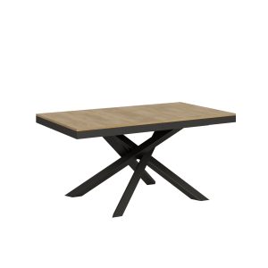 Tavolo Volantis Evolution piano Quercia Natura 90x160 Allungato 420 telaio Antracite