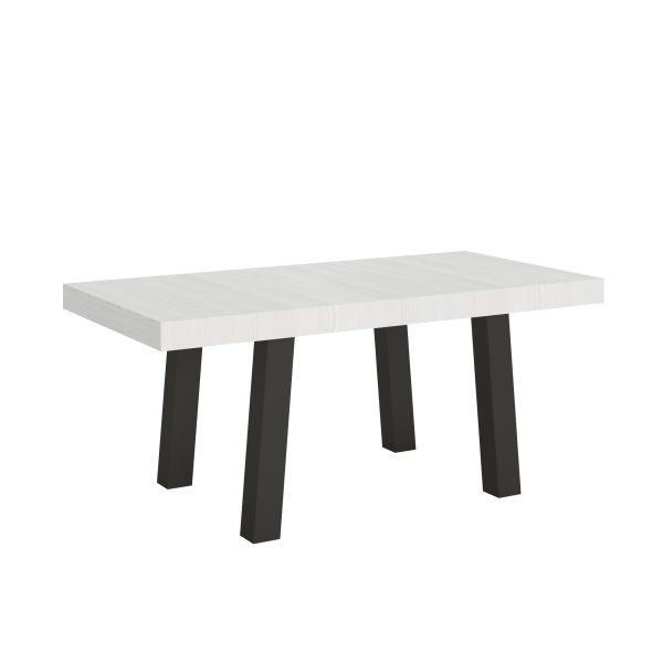 Tavolo Bridge Allungabile piano Bianco Frassino 90x180 Allungato 440 telaio Antracite
