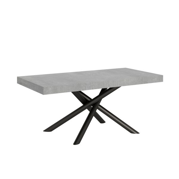 Tavolo Famas Allungabile piano Cemento 90x180 Allungato 440 telaio Antracite