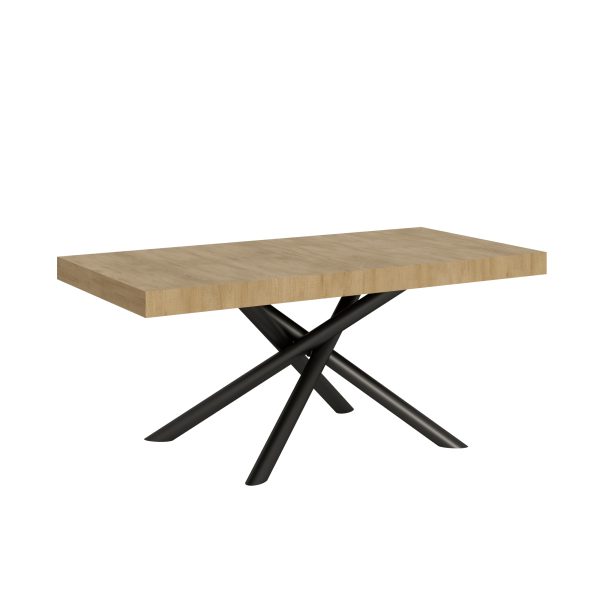 Tavolo Famas Allungabile piano Quercia Natura 90x180 Allungato 440 telaio Antracite