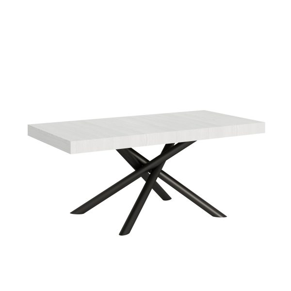 Tavolo Famas Allungabile piano Bianco Frassino 90x180 Allungato 284 telaio Antracite