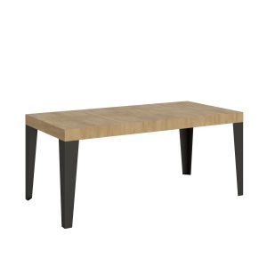 Tavolo Flame Allungabile piano Quercia Natura 90x180 Allungato 440 telaio Antracite
