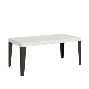 Tavolo Flame Allungabile piano Bianco Frassino 90x180Allungato 284 telaio Antracite