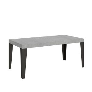 Tavolo Flame Allungabile piano Cemento 90x180 Allungato 284 telaio Antracite