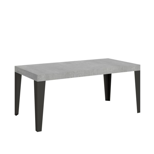Tavolo Flame Allungabile piano Cemento 90x180 Allungato 284 telaio Antracite