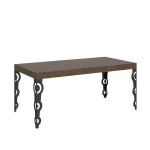 Tavolo Karamay Allungabile piano Noce 90x180 Allungato 284 telaio Antracite