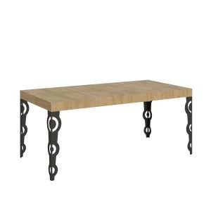 Tavolo Karamay Allungabile piano Quercia Natura 90x180 Allungato 284 telaio Antracite