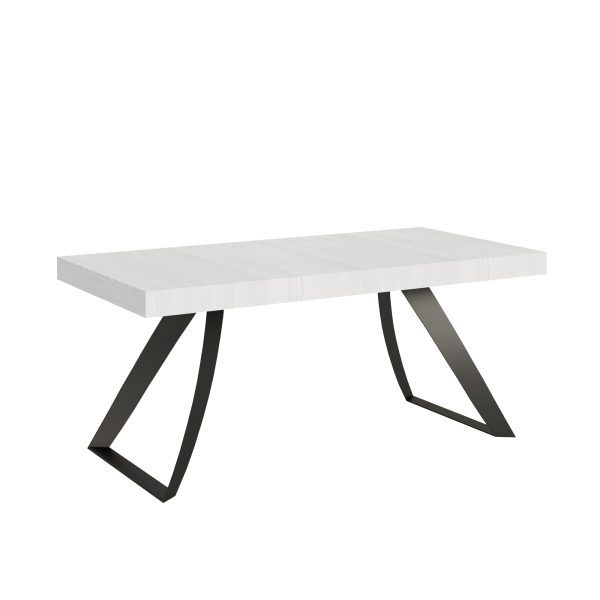 Tavolo Proxy Allungabile piano Bianco Frassino 90x180Allungato 440 telaio Antracite
