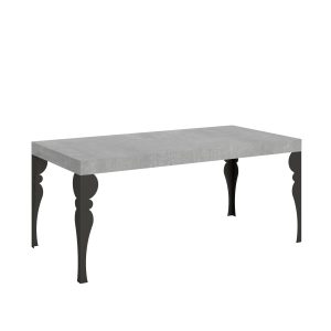 Tavolo Paxon Allungabile piano Cemento 90x180 Allungato 284 telaio Antracite