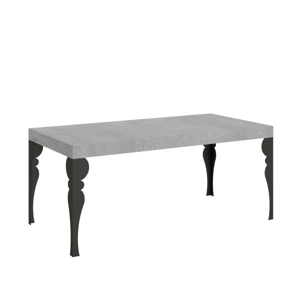 Tavolo Paxon Allungabile piano Cemento 90x180 Allungato 284 telaio Antracite