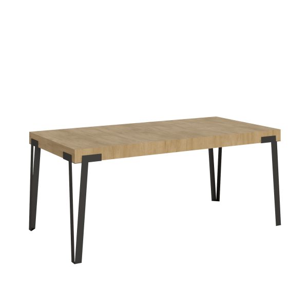Tavolo Rio Allungabile piano Quercia Natura 90x180 Allungato 284 telaio Antracite