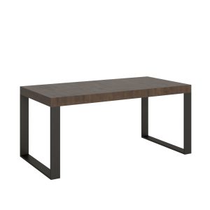 Tavolo Tecno Allungabile piano Noce 90x180 Allungato 284 telaio Antracite