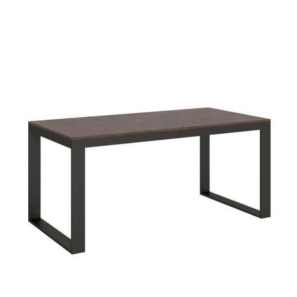 Tavolo Tecno Evolution piano Noce 90x180 Allungato 90x284 telaio Antracite