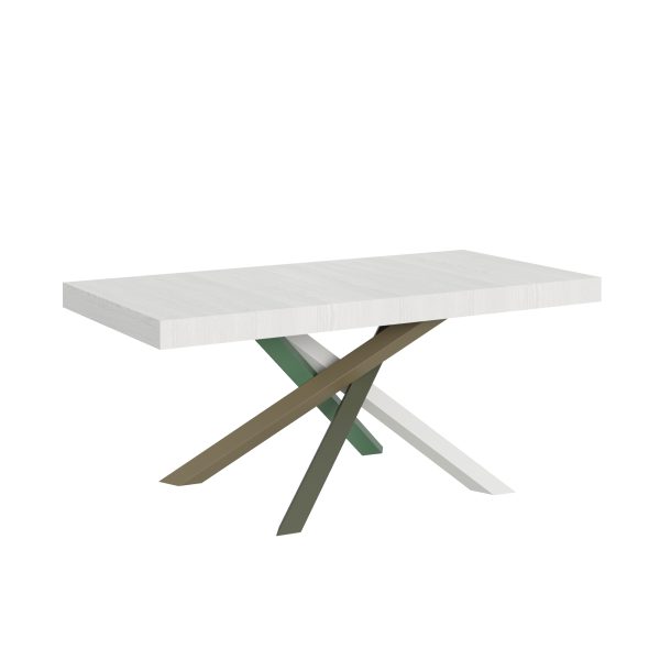 Tavolo Volantis Allungabile piano Bianco Frassino 90x180 Allungato 284 telaio 4/A