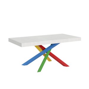 Tavolo Volantis Allungabile piano Bianco Frassino 90x180 Allungato 440 telaio 4/B