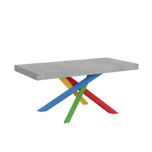 Tavolo Volantis Allungabile piano Cemento 90x180 Allungato 284 telaio 4/B