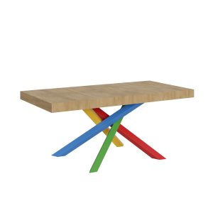 Tavolo Volantis Allungabile piano Quercia Natura 90x180 Allungato 284 telaio 4/B