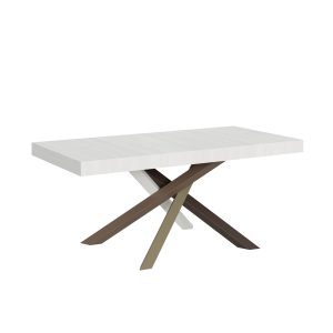 Tavolo Volantis Allungabile piano Bianco Frassino 90x180 Allungato 284 telaio 4/C