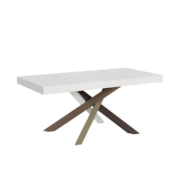 Tavolo Volantis Allungabile piano Bianco Frassino 90x180 Allungato 284 telaio 4/C