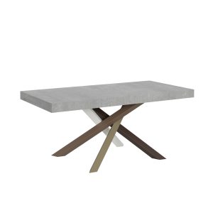 Tavolo Volantis Allungabile piano Cemento 90x180 Allungato 284 telaio 4/C