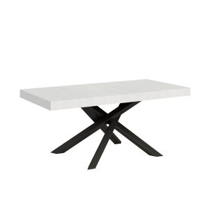 Tavolo Volantis Allungabile piano Bianco Frassino 90x180 Allungato 440 telaio Antracite
