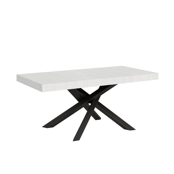 Tavolo Volantis Allungabile piano Bianco Frassino 90x180 Allungato 284 telaio Antracite