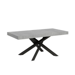 Tavolo Volantis Allungabile piano Cemento 90x180 Allungato 284 telaio Antracite