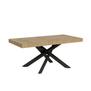 Tavolo Volantis Allungabile piano Quercia Natura 90x180 Allungato 284 telaio Antracite