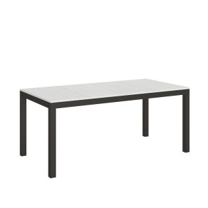 Tavolo everyday Evolution piano Bianco Frassino 90x180Allungato 440 telaio Antracite
