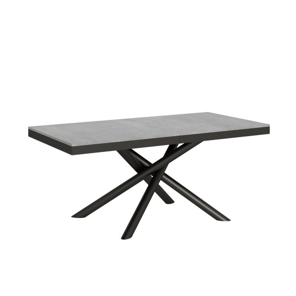 Tavolo Famas Evolution piano Cemento 90x180 Allungato 440 telaio Antracite