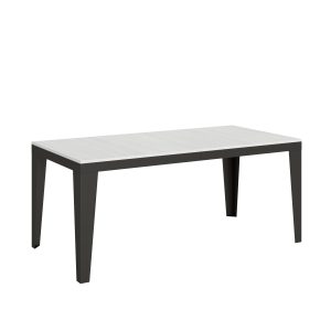 Tavolo Flame Evolution piano Bianco Frassino 90x180Allungato 440 telaio Antracite