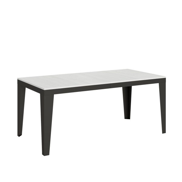 Tavolo Flame Evolution piano Bianco Frassino 90x180Allungato 440 telaio Antracite