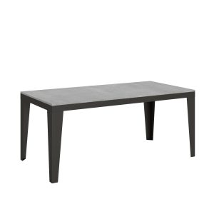 Tavolo Flame Evolution piano Cemento 90x180 Allungato 440 telaio Antracite