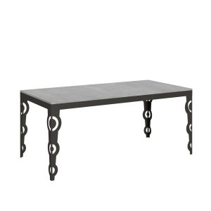 Tavolo Karamay Evolution piano Cemento 90x180 Allungato 440 telaio Antracite