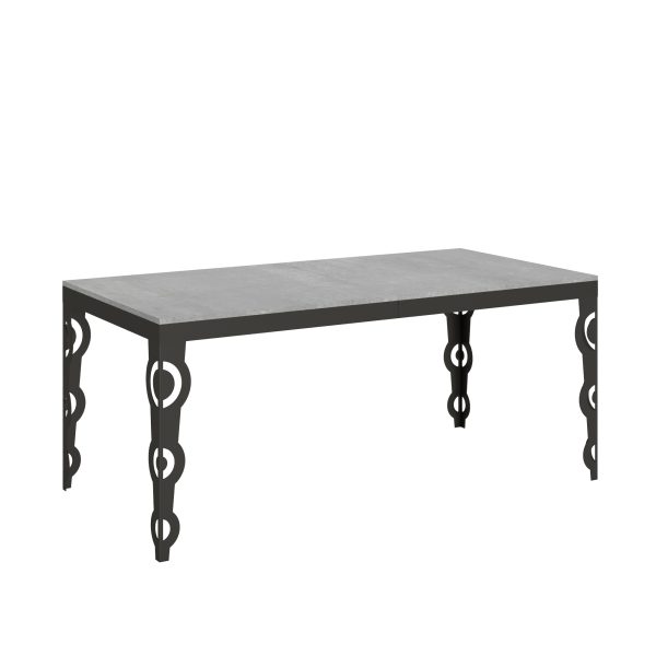 Tavolo Karamay Evolution piano Cemento 90x180 Allungato 440 telaio Antracite