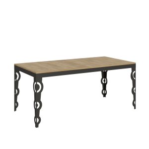 Tavolo Karamay Evolution piano Quercia Natura 90x180 Allungato 440 telaio Antracite
